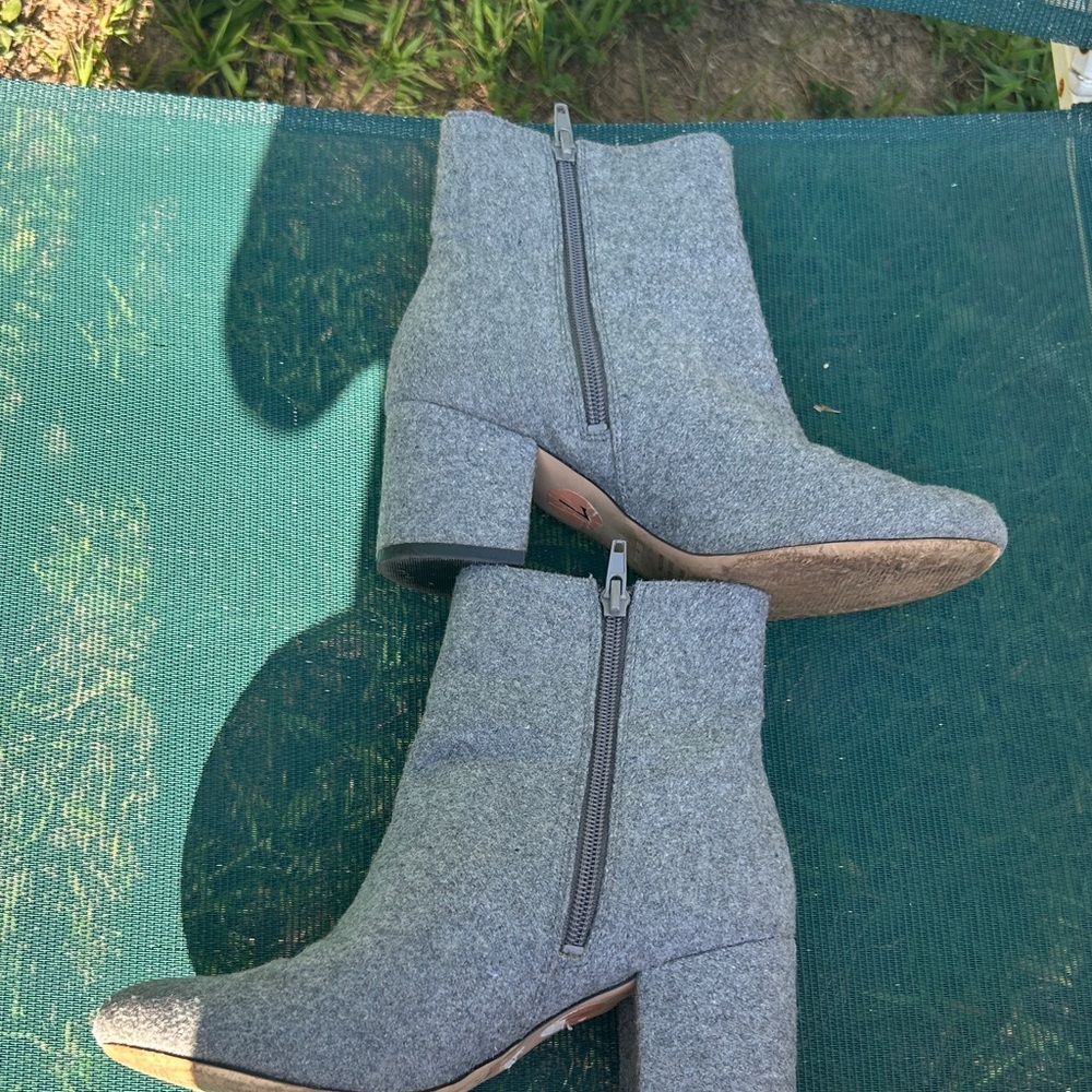Nine West Gray Ankle Boots with Zipper